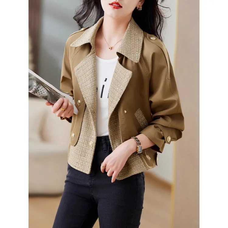〈纪朵研〉1230短款风衣洋气女士2025春秋季新款漂亮减龄外套夹克