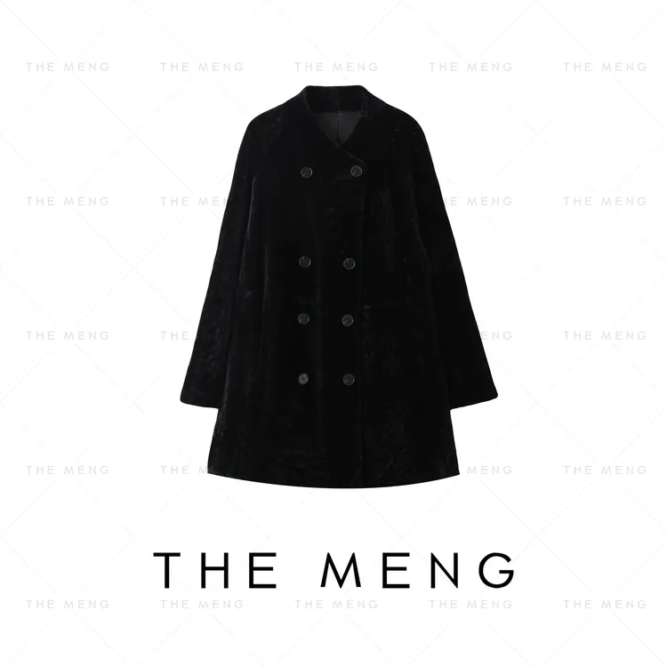 THE MENG【黑珍珠】南非水波纹羊皮毛一体皮草#M254A1688