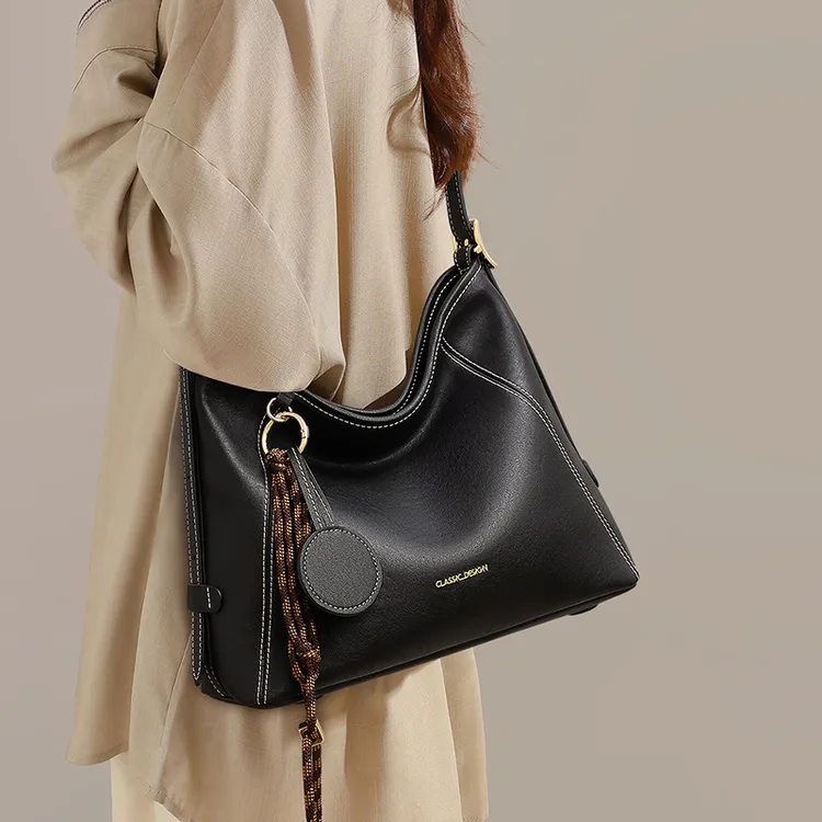 波斯丹顿植鞣牛皮托特包大容量单肩斜跨hobo包BL1254121ZB百搭