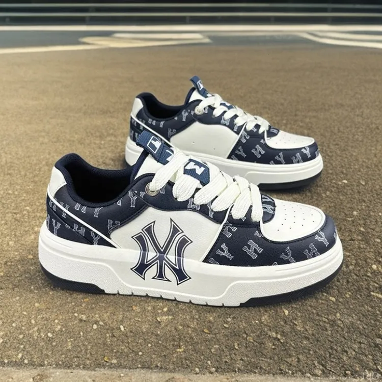 低帮厚底潮牌纽约女小白鞋增高休闲鞋运动鞋男女板鞋情侣洋基队男