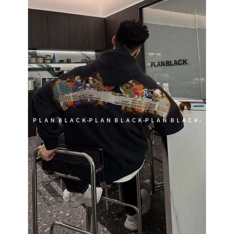 RICH陈发财【最后晚餐/拉链外套】名画之作！复古拉链帽衫外套8032