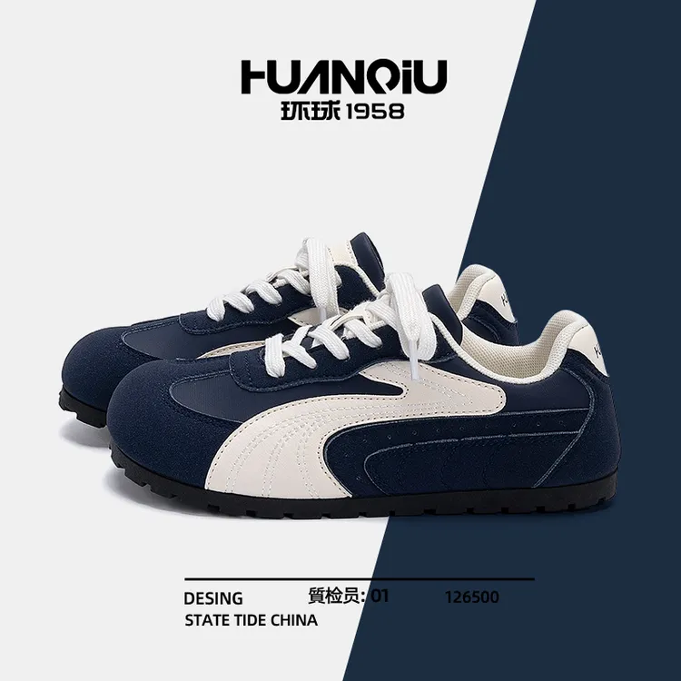 环球爆款德训鞋女款2025新款秋季百搭休闲运动赛车鞋子内增高女鞋