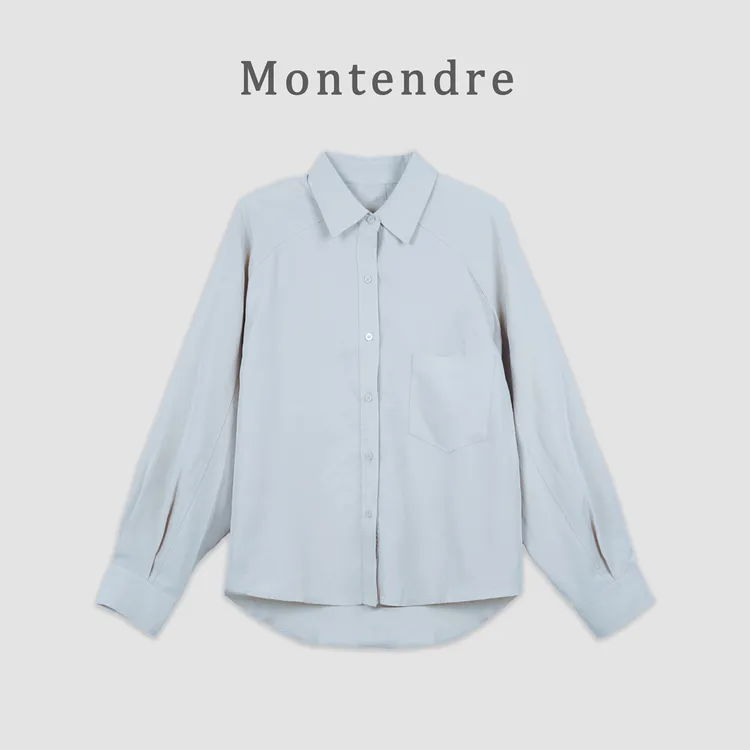 【Montendre】夏季新款 I 天丝亚麻极简风衬衫时尚简约纯色百搭上衣
