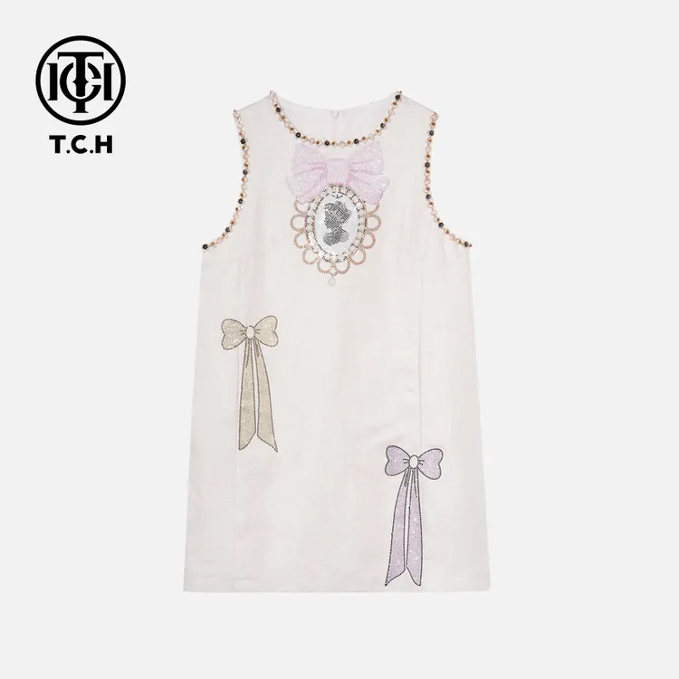 TCH烫钻工艺新时尚淑女百搭潮流连衣裙女T75B30E5115轻奢tch