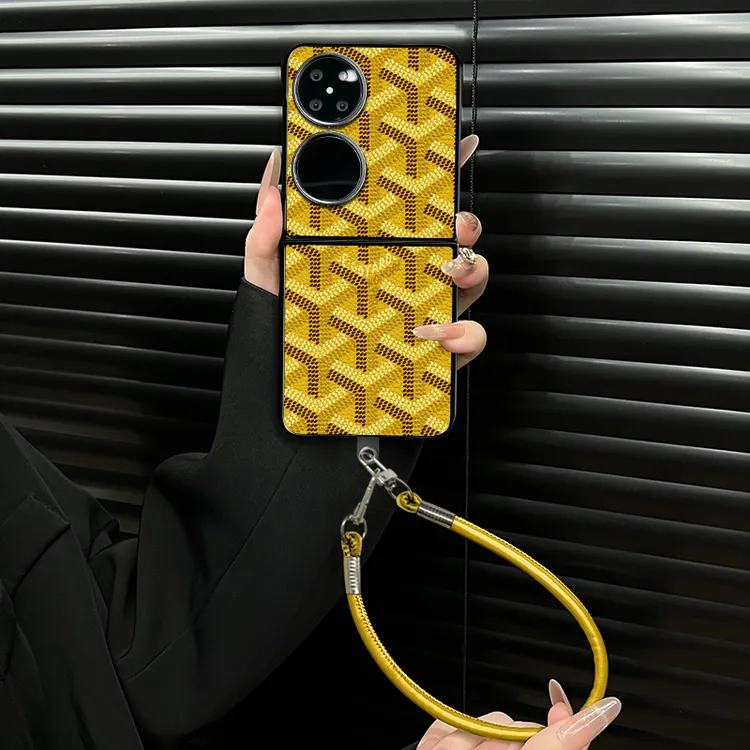 适用华为pocket2手机壳狗牙小羊皮折叠壳全包简约保护套