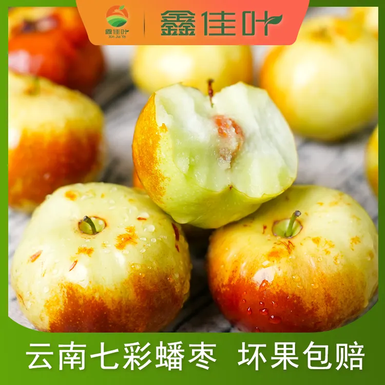 【鑫佳叶】云南高山七彩蟠枣净重1/2/3/5斤 新鲜现摘 脆甜多汁