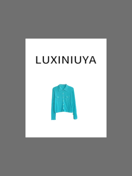 【LUXINIUYA】开春穿搭！25春新款口袋polo领薄款休闲针织开衫CX2967