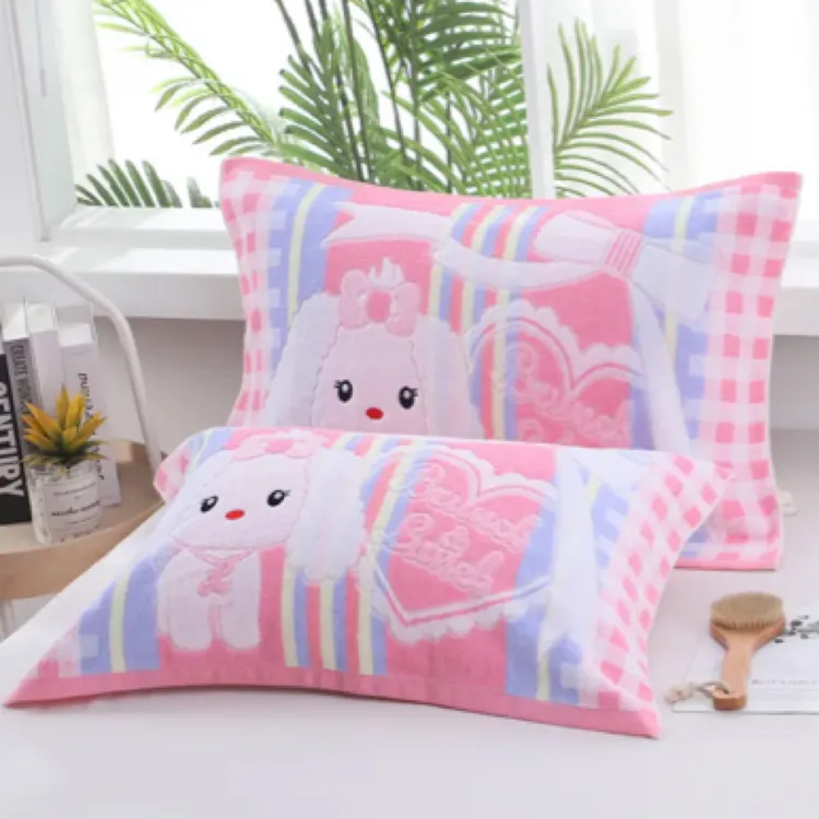 纯棉枕巾加厚加大吸汗透气柔软全棉不掉色毛圈款枕巾