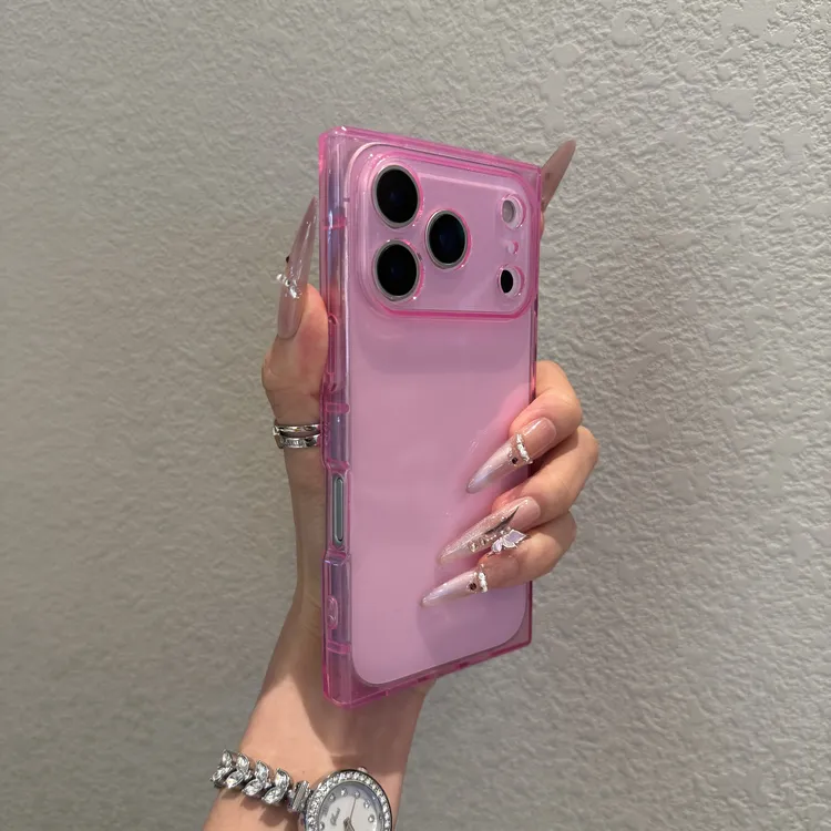 方形硅胶软壳适用苹果17promax手机壳iPhone16透明15防摔14简约13