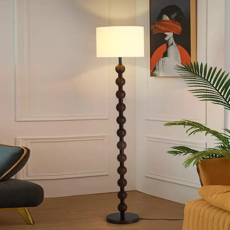 卧室法式高级感落地灯设计师风中式侘寂中古美式落地复古台灯客厅