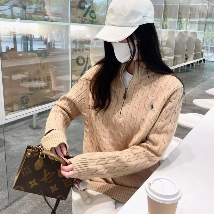 毛衣针织衫设计感针织打底衫拉链厚款秋冬吸汗套头款半拉链