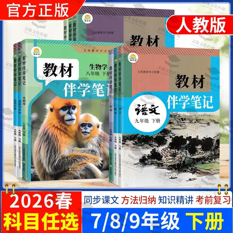2026春初中教材伴学笔记八九年级下册人教版课本全解辅助简平优