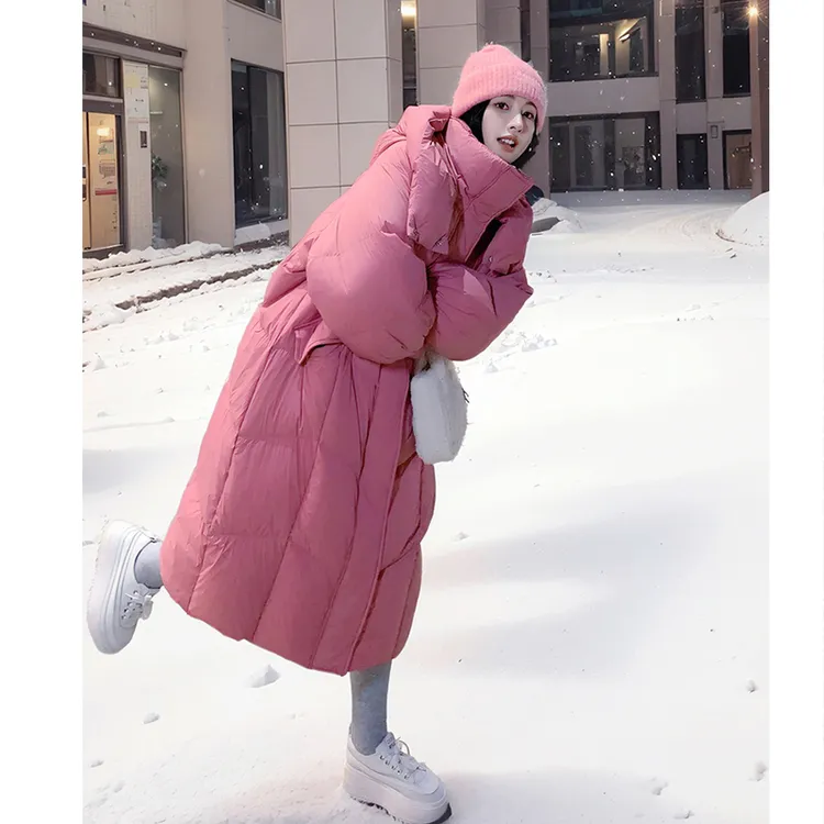 2026冬季粉色甜美超好看棉服外套女冬新长过膝大被子加厚面包服