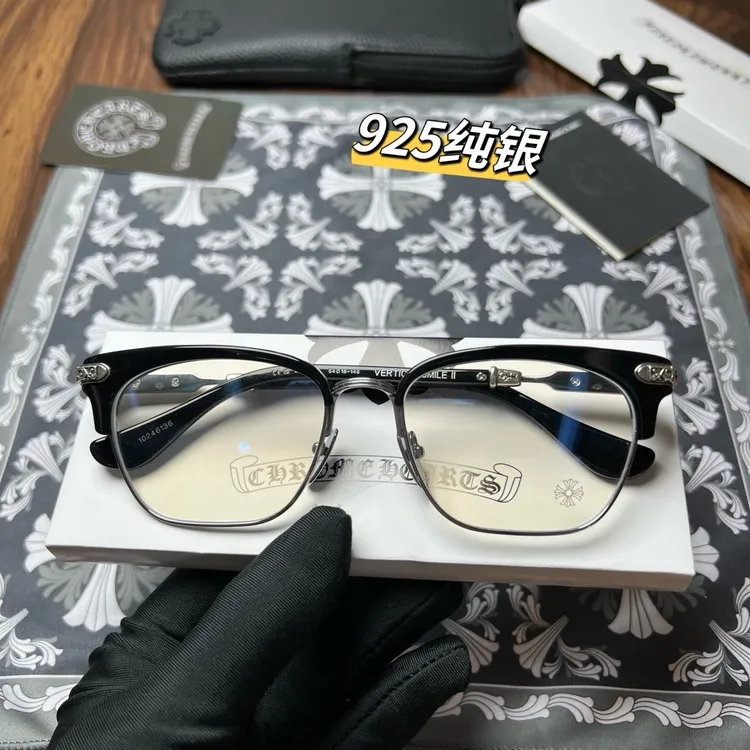 925纯银克罗眼镜时尚百搭潮流经典大框黑框复古方框