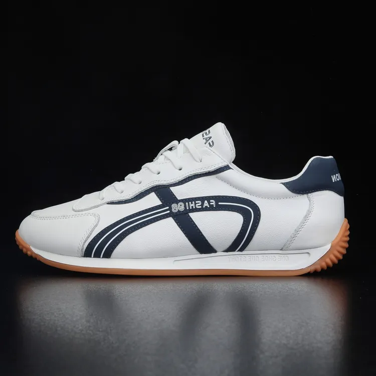 夏季款舒适百搭男鞋时尚真皮阿甘鞋男士透气跑步鞋新款运动休闲鞋