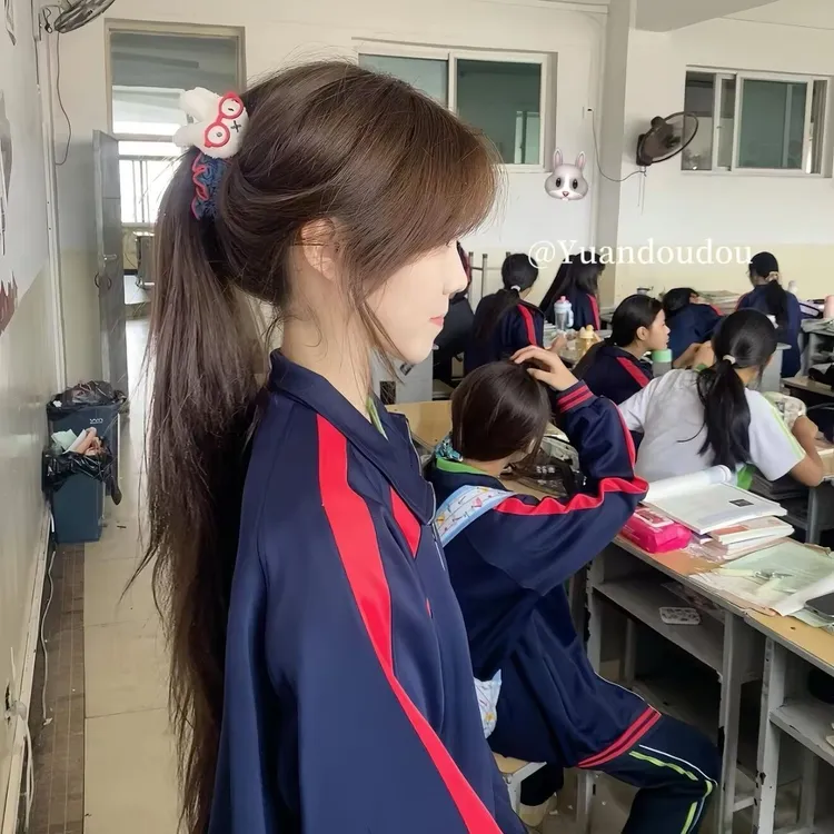 可爱牛仔眼镜米菲兔巨显发量多香蕉夹后脑勺盘发百搭少女发饰