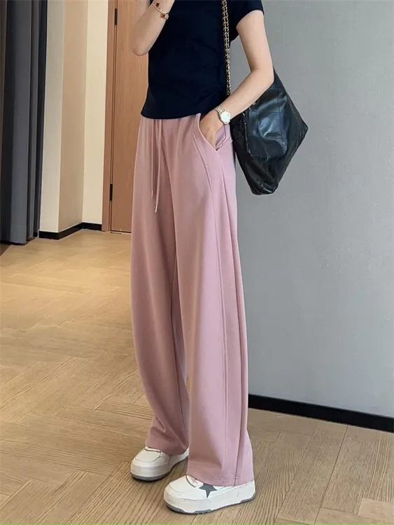 神仙裤型lu+阔腿休闲裤宽松显瘦弯刀裤2025春夏G041410