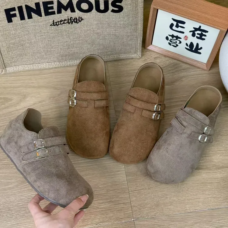 百搭款全包勃肯鞋新款2025秋季通勤百搭复古一脚蹬舒适休闲女鞋