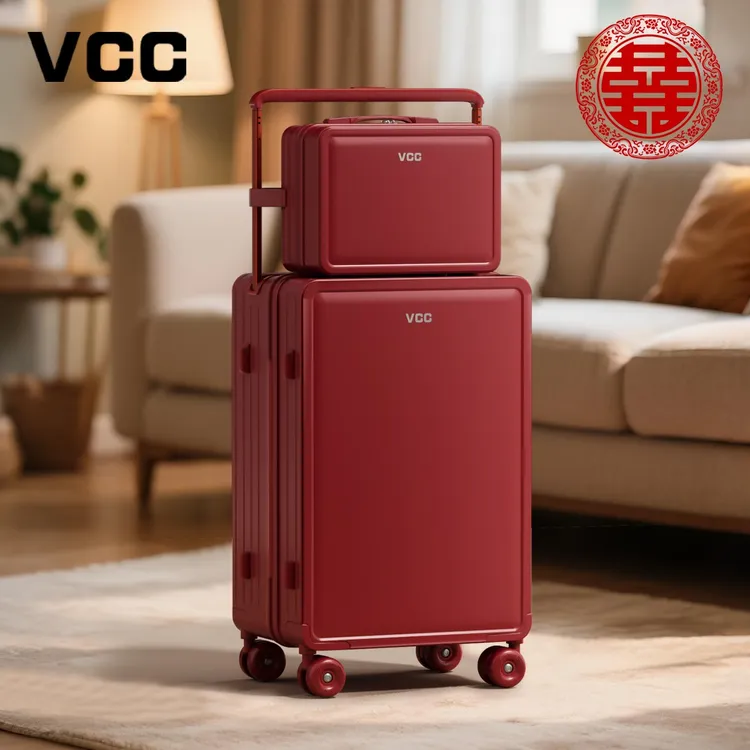 VCC宽拉杆红色行李箱女方结婚陪嫁拉杆箱婚礼用嫁妆密码旅游子母