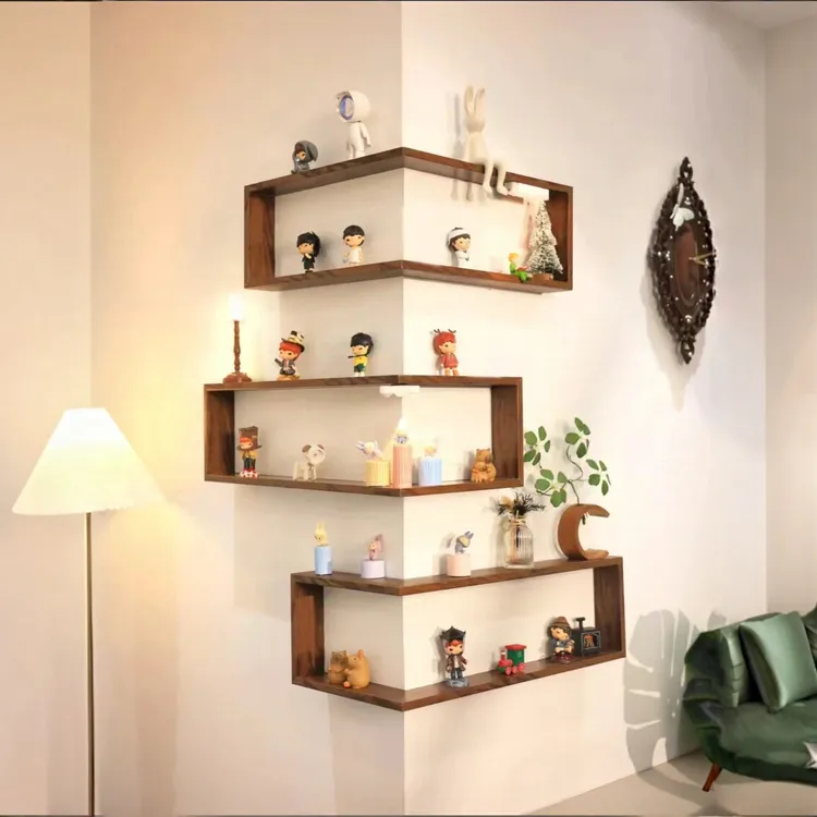 盲盒收纳展示架泡泡玛特展示盒手办模型展示置物架转角型墙角拐角