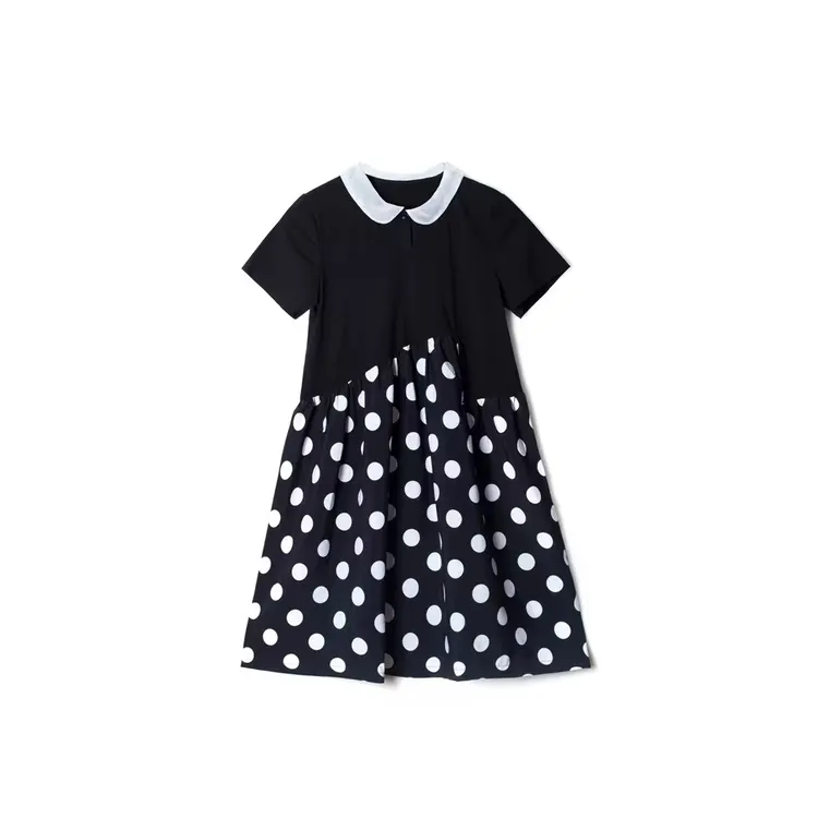 夏季时尚气质圆点遮肚显瘦百搭中长款连衣裙
