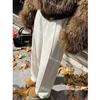 【720克加绒加厚羊毛裤】冬季新款加绒加厚高腰窄版百搭保暖直筒裤