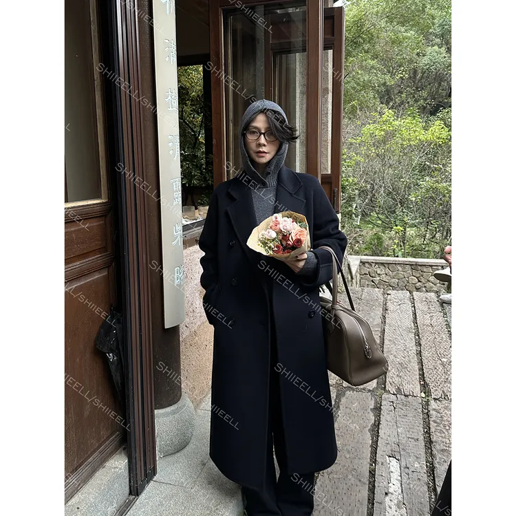 SHIIEELL【低调的富婆】显瘦气质百搭中长款外套修身收腰大衣ZD801