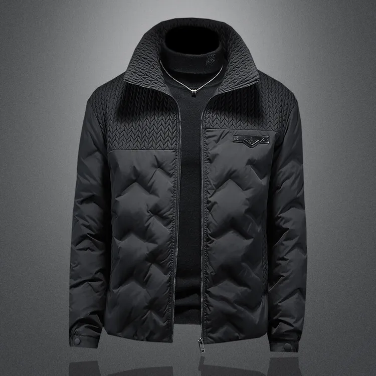 麦穗羽绒服男装时尚高端白鸭绒外套大码加厚潮流2025冬季新款休闲