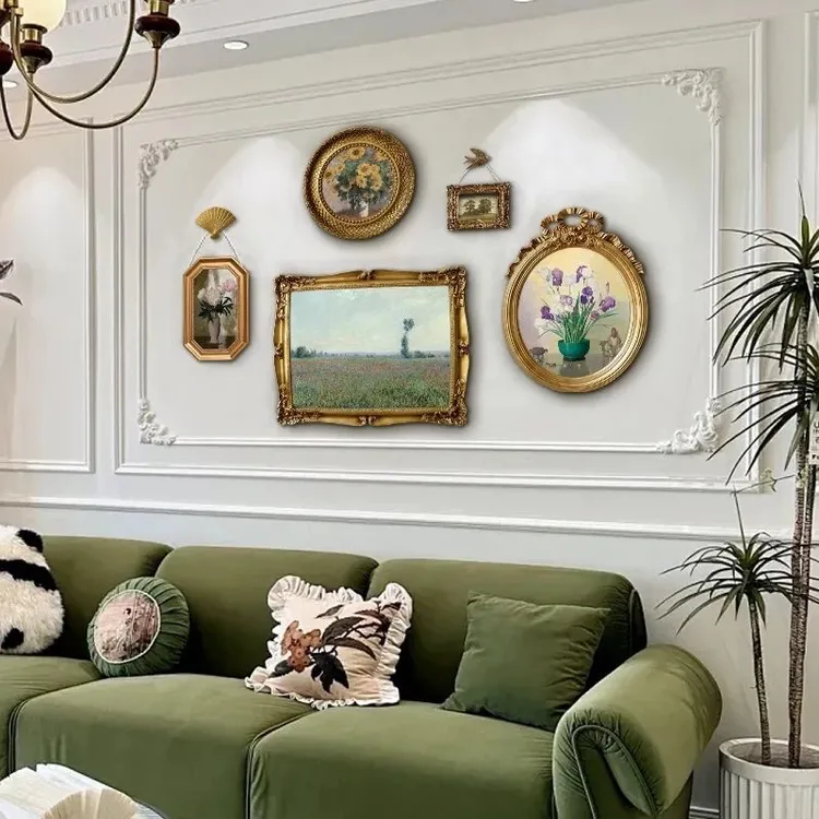 法式复古装饰画客厅沙发背景墙美式餐厅小众组合壁画