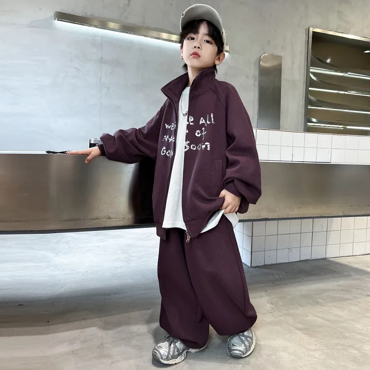 儿童装男童秋装外套套装2025新款中大童春秋款男孩运动帅气秋季潮