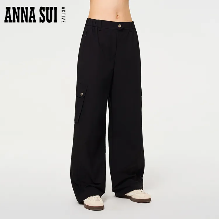 ANNA SUI安娜苏运动 户外运动裤脚抽绳工装阔腿长裤25339171A