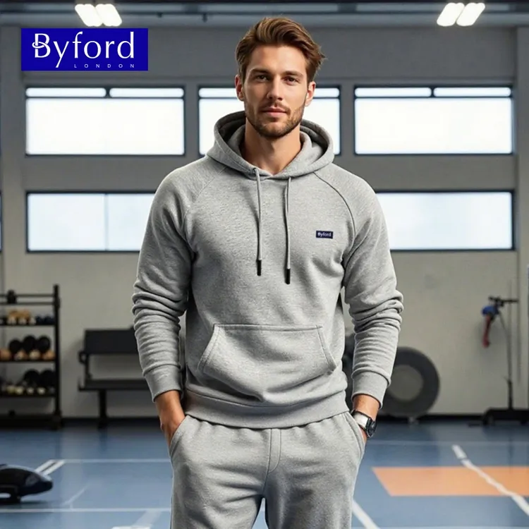 BYFORD/百富男士卫衣学院风运动休闲保暖套装男家居服MH2557030