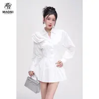 清-Peshe【立体设计衬衫】早春新款独特收腰显瘦高级衬衫裙L1438