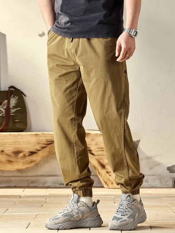 秋季美式高端新款工装裤男秋冬宽松爆款束脚阔腿长裤直筒休闲裤
