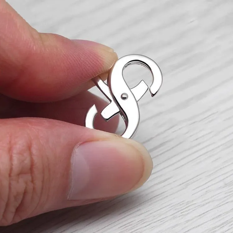 铜合金项链 DIY配件卡扣简约配件双开8字双头卡扣项链扣头手链扣