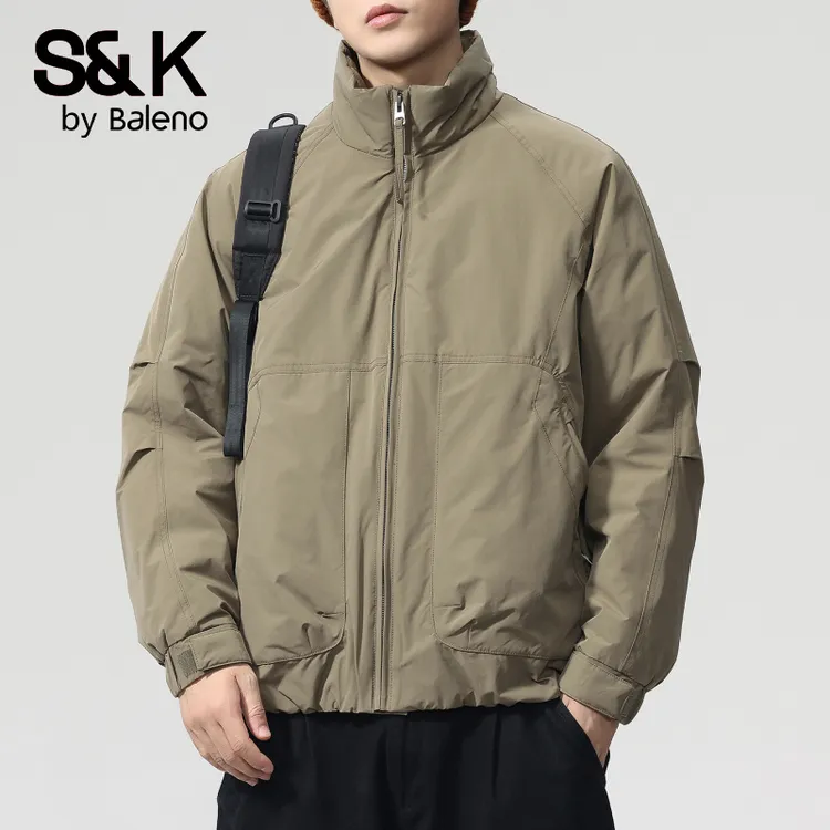 班尼路S&K潮牌美式立领棉服夹克男士秋冬季新款休闲百搭工装外套