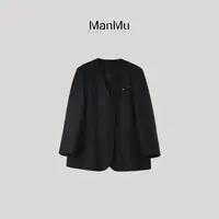 满目ManMu【张琪专属】秋季舒适通勤100%羊毛西装350242