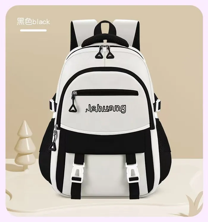 背负款书包双肩背学院风初中字母女百搭轻便透气