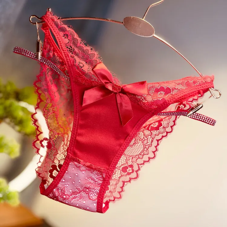 Sweetie~欧美亮钻性感网纱女士内裤诱惑纯欲少女激情女士三角裤