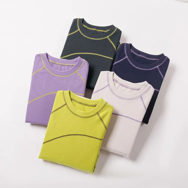 B【防风蓄热】山系户外双面绒！撞色磨毛长袖T恤 H7720 男女装 4242