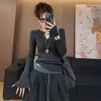 【LLU李】秋冬新款修身显瘦针织衫打底衫简约百搭 LLU-17381019