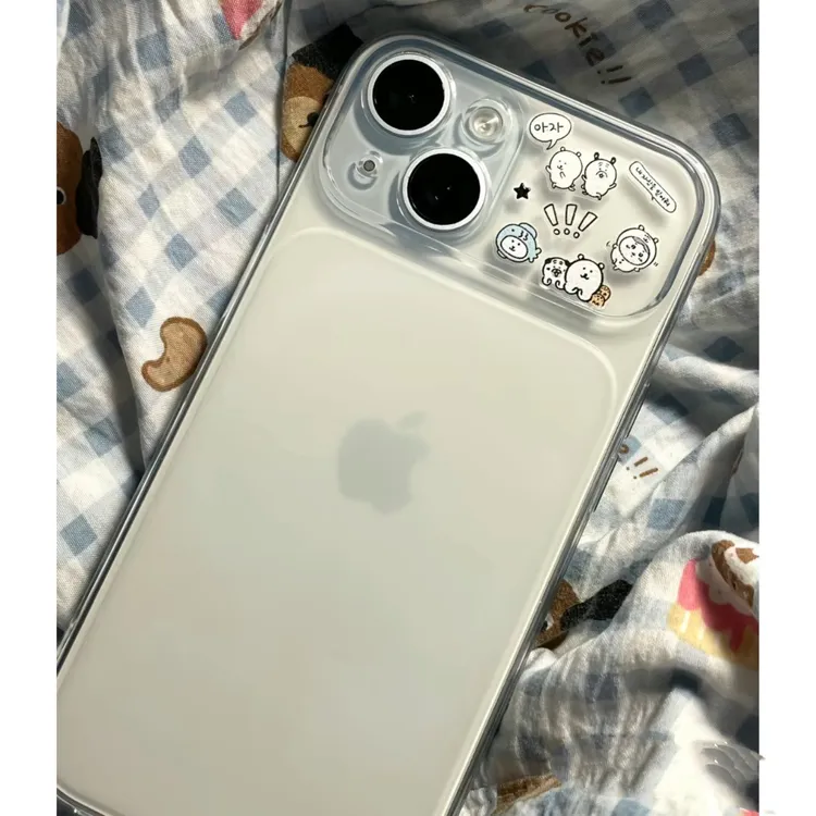秒变大视窗可爱自嘲熊苹果17Promax手机壳全包15/16P透明软14/13P
