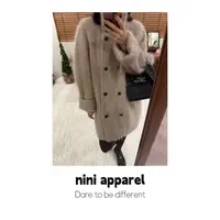 NiNi:高定奶茶色系年货定制色羊绒羊毛拉毛大衣～