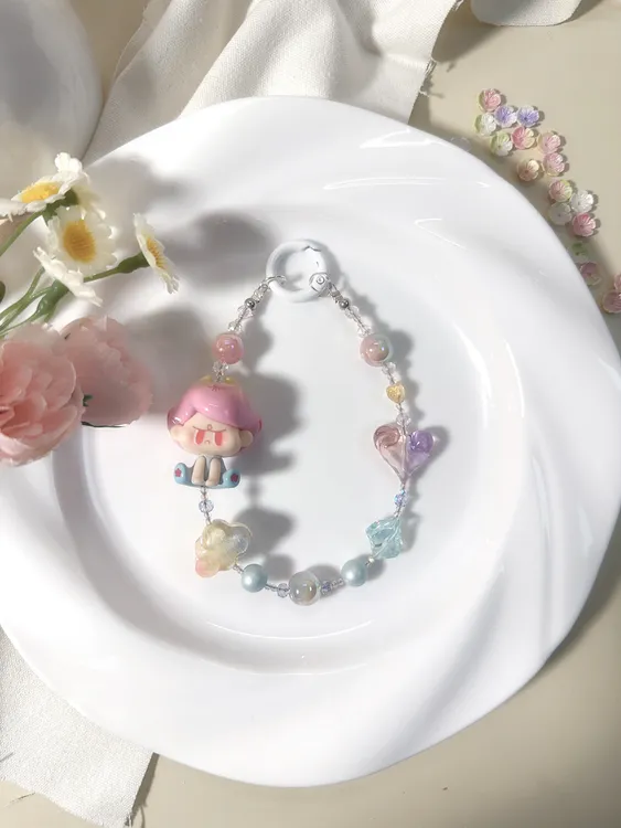 气宝×阿玛莉莉丝萌粒DIY手机链钥匙链包挂（手工制作默认微瑕）