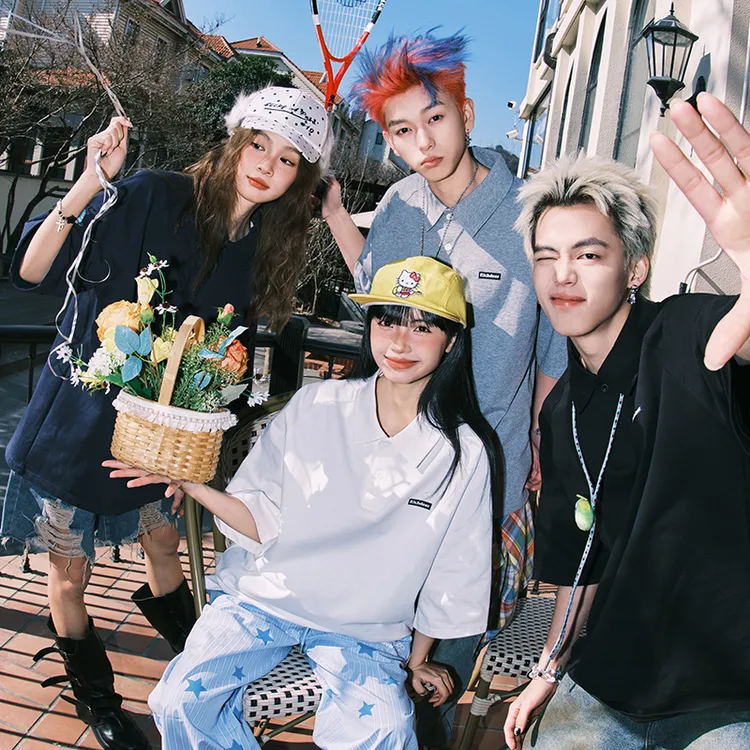 RICHDEER｜美式重磅纯色短袖polo衫2025夏季简约翻领潮纯棉半袖T恤