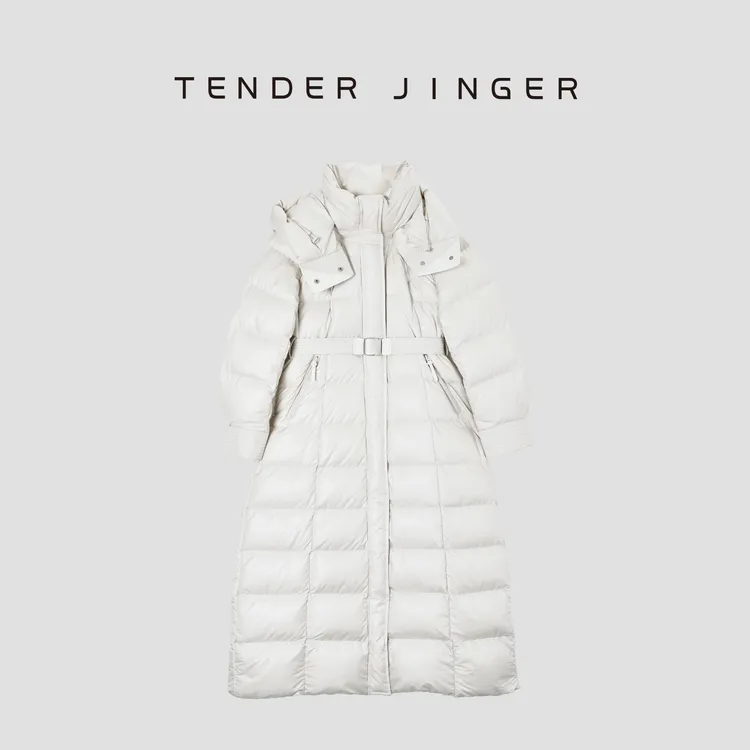 Tender Jinger｜线下专供 连帽收腰长款鹅绒T54XSX50120