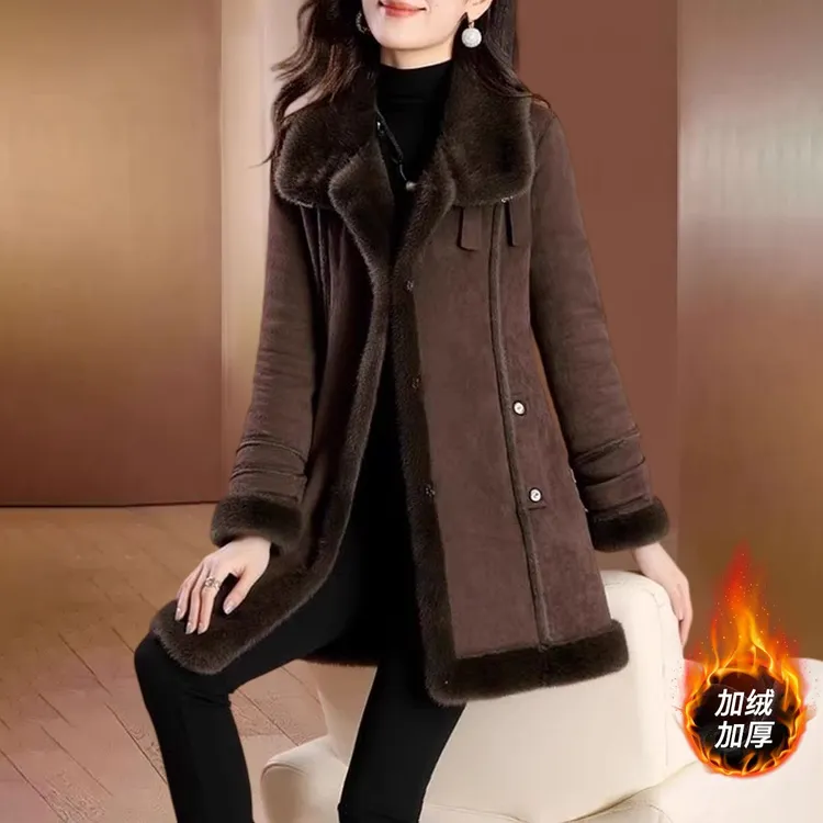 格纹贵夫人减龄毛呢外套秋冬2025今年新款中长款加绒加厚呢子大衣