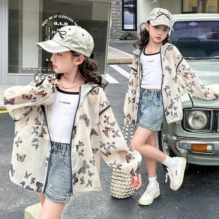 女童防晒衣夏季2025新款儿童轻薄防晒服外套女大童夏款冰丝空调服