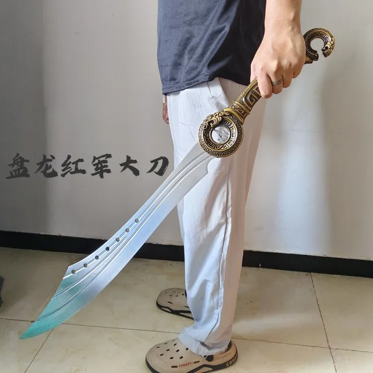 红军大刀龙泉宝刀一体龙骨高猛钢户外牛尾刀抗日屠龙刀武术未开刃