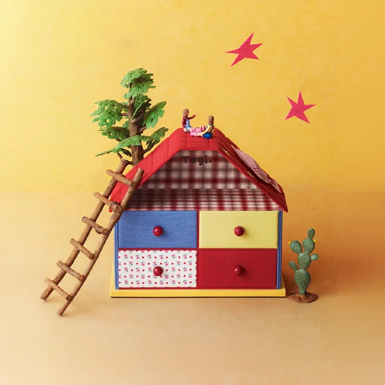 首饰盒/箱 Tagi.《小鸟塔皮屋》鼓鼓想象收纳盒桌面小房子装饰